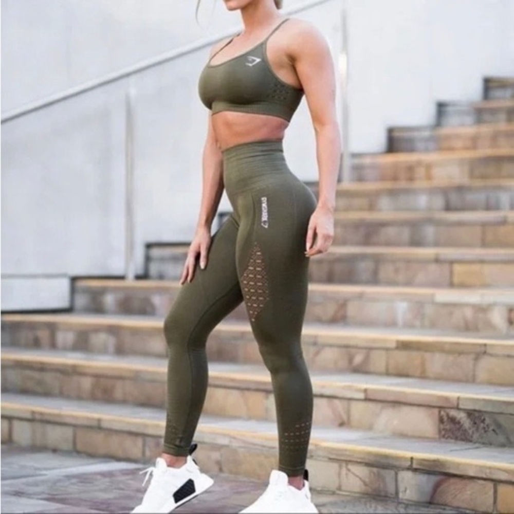 Green Gymshark Seamless Leggings